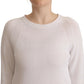 Elegant White Cotton Pullover Sweater - SEHABRANDS