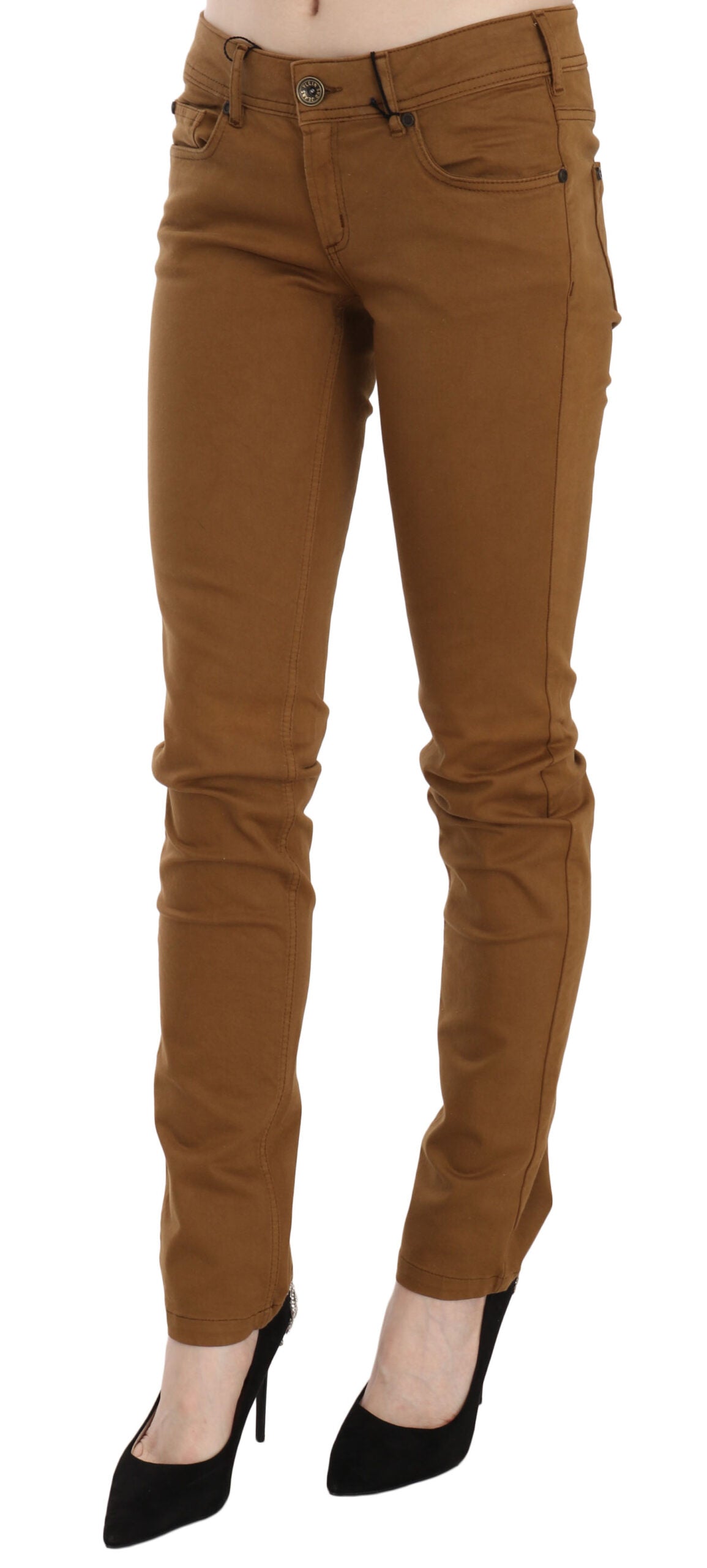 Chic Mid Waist Skinny Cotton Pants - SEHABRANDS