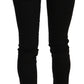 Elegant Black Mid Waist Slim Fit Jeans - SEHABRANDS