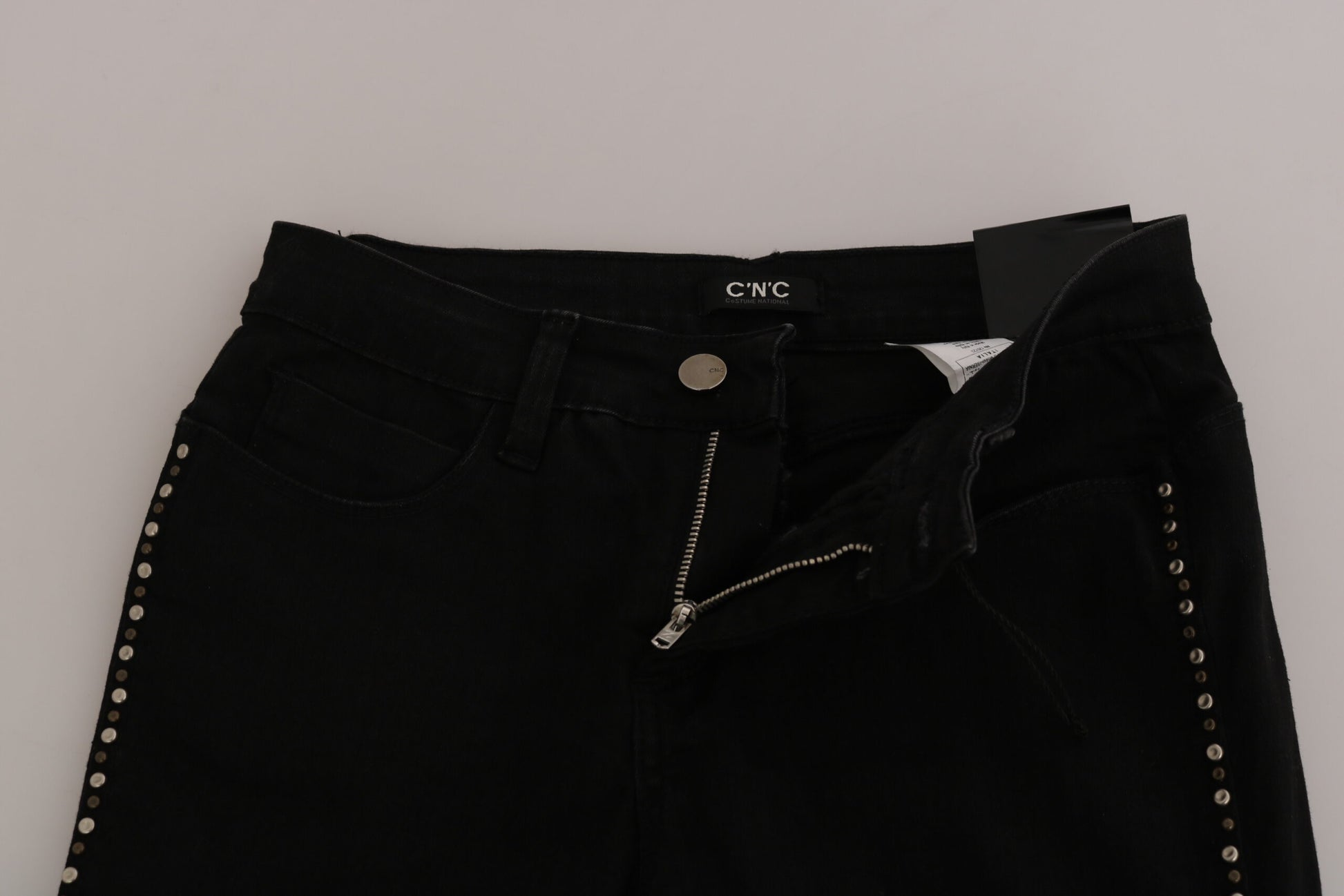 Chic Mid Waist Skinny Black Denim - SEHABRANDS