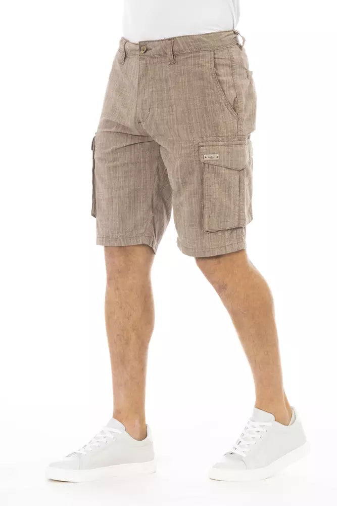 Brown Cotton Men Cargo Short - SEHABRANDS