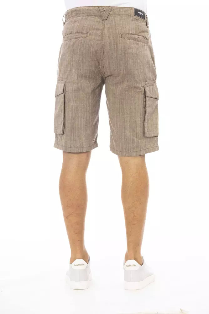 Brown Cotton Men Cargo Short - SEHABRANDS