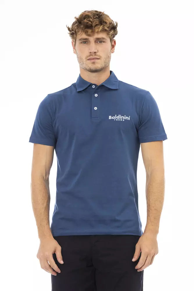 Blue Cotton Men Polo - SEHABRANDS