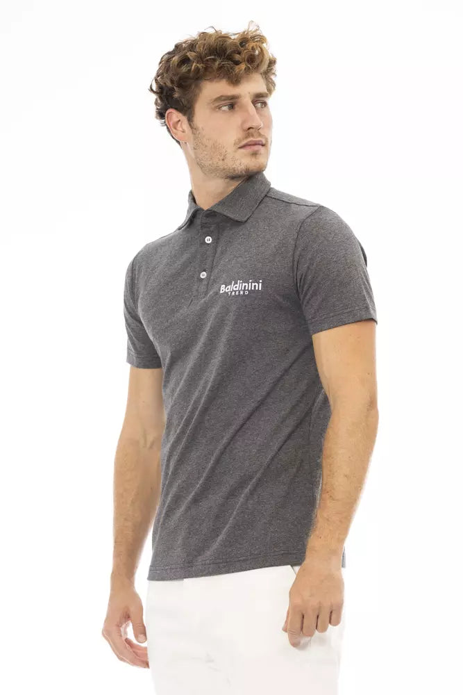 Gray Cotton Men Polo - SEHABRANDS