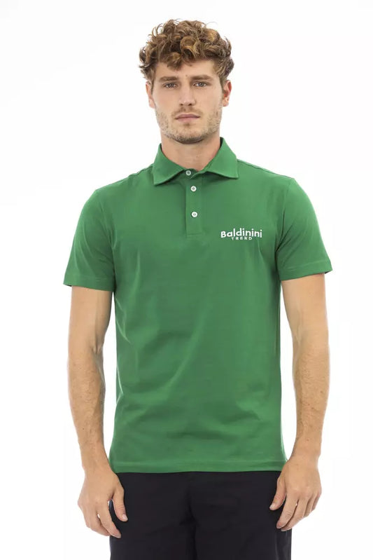 Green Cotton Men Polo - SEHABRANDS