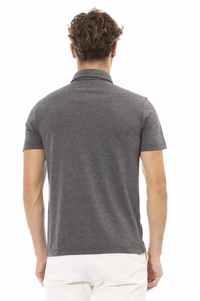 Gray Cotton Men Polo - SEHABRANDS