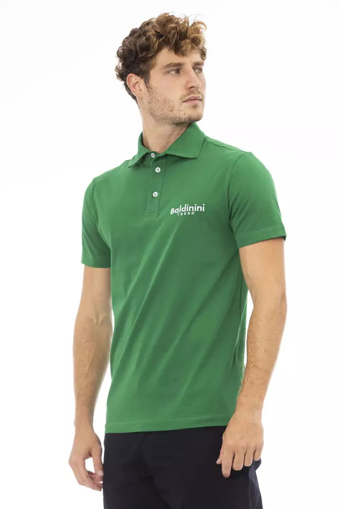 Green Cotton Men Polo - SEHABRANDS