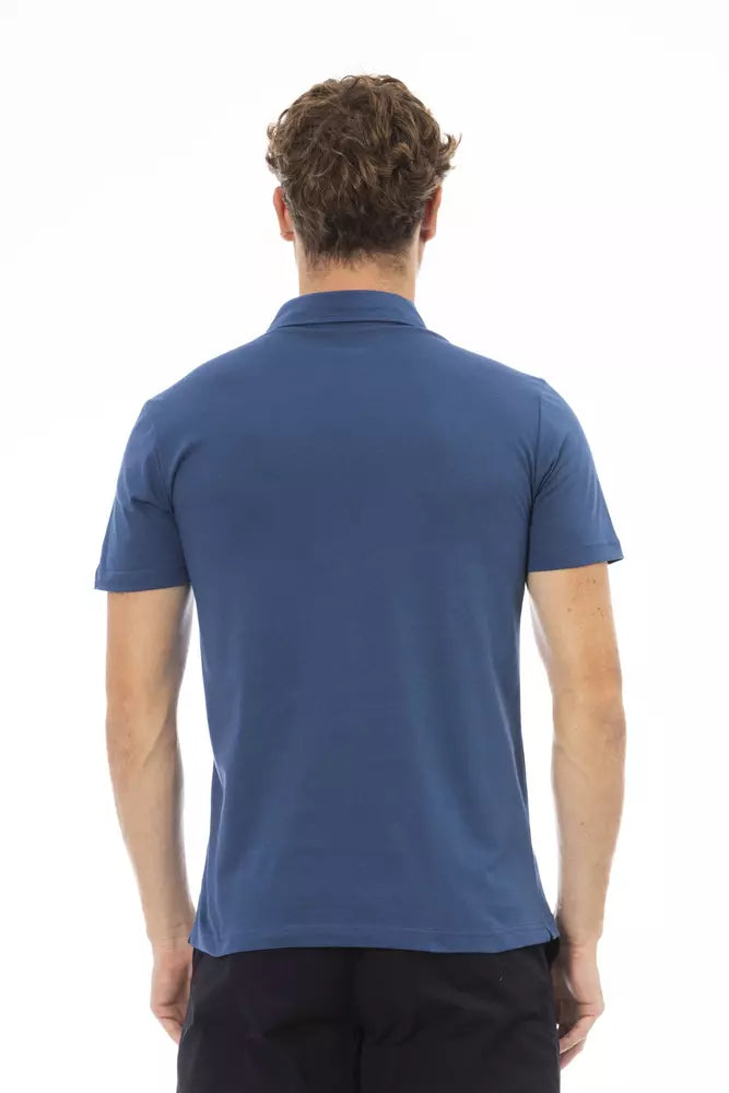 Blue Cotton Men Polo - SEHABRANDS