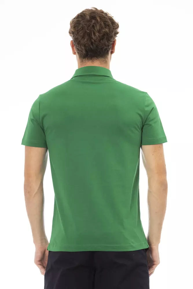 Green Cotton Men Polo - SEHABRANDS