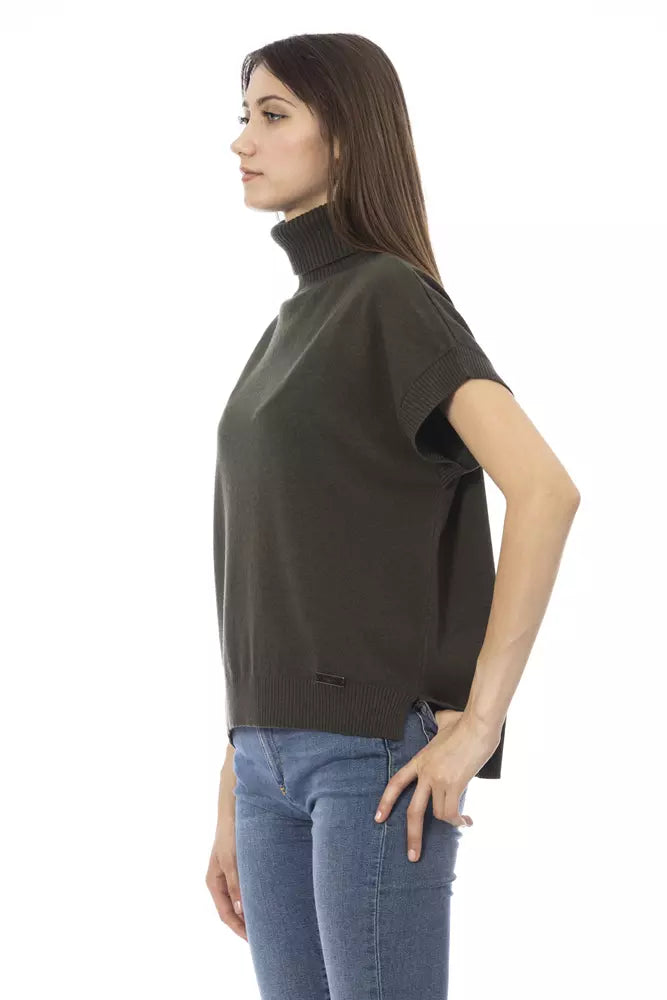 Green Wool Women Sweater - SEHABRANDS