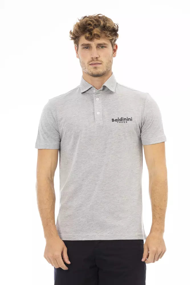 Gray Cotton Men Polo - SEHABRANDS