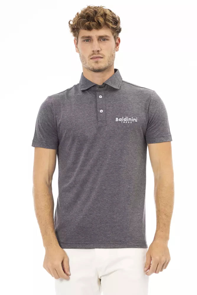 Gray Cotton Men Polo - SEHABRANDS