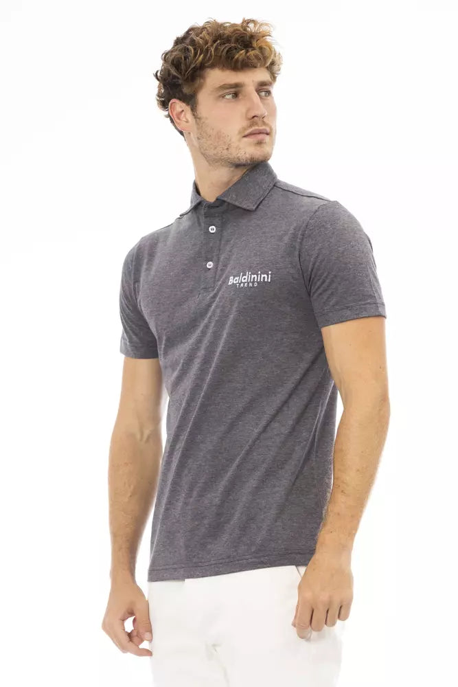 Gray Cotton Men Polo - SEHABRANDS