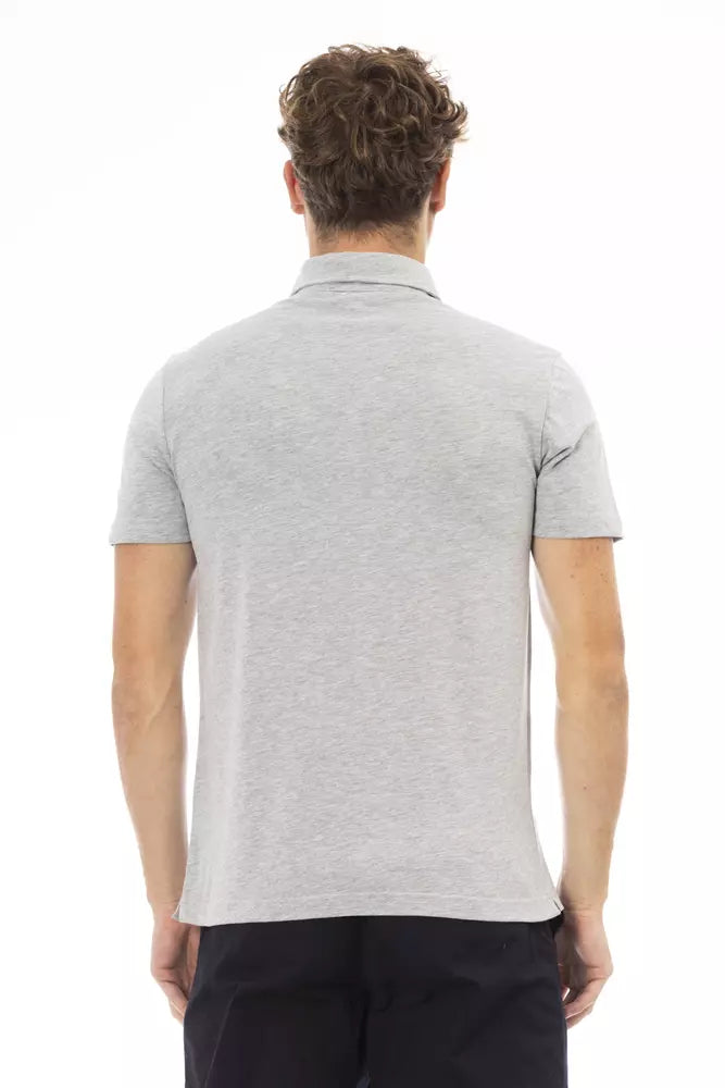 Gray Cotton Men Polo - SEHABRANDS