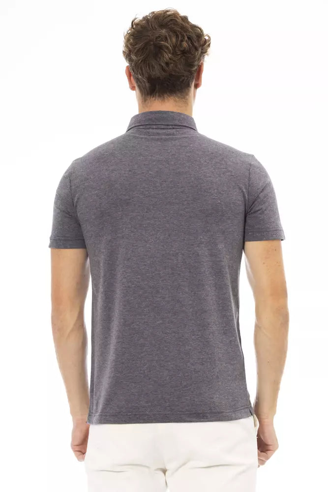 Gray Cotton Men Polo - SEHABRANDS