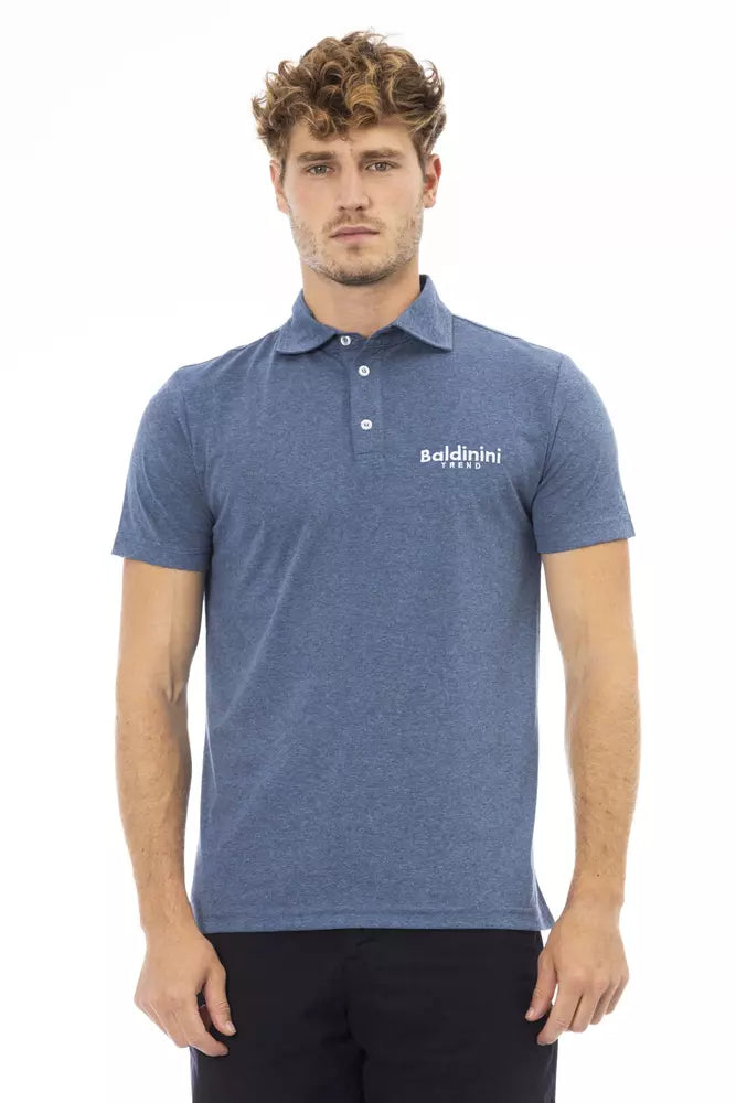 Blue Cotton Men Polo - SEHABRANDS