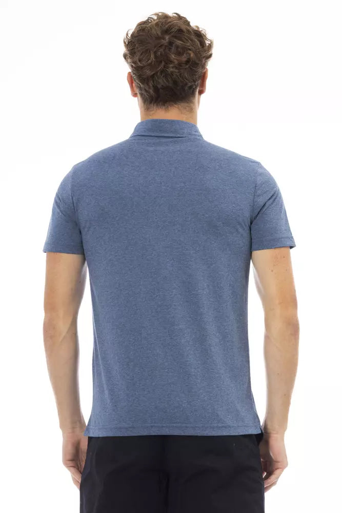 Blue Cotton Men Polo - SEHABRANDS