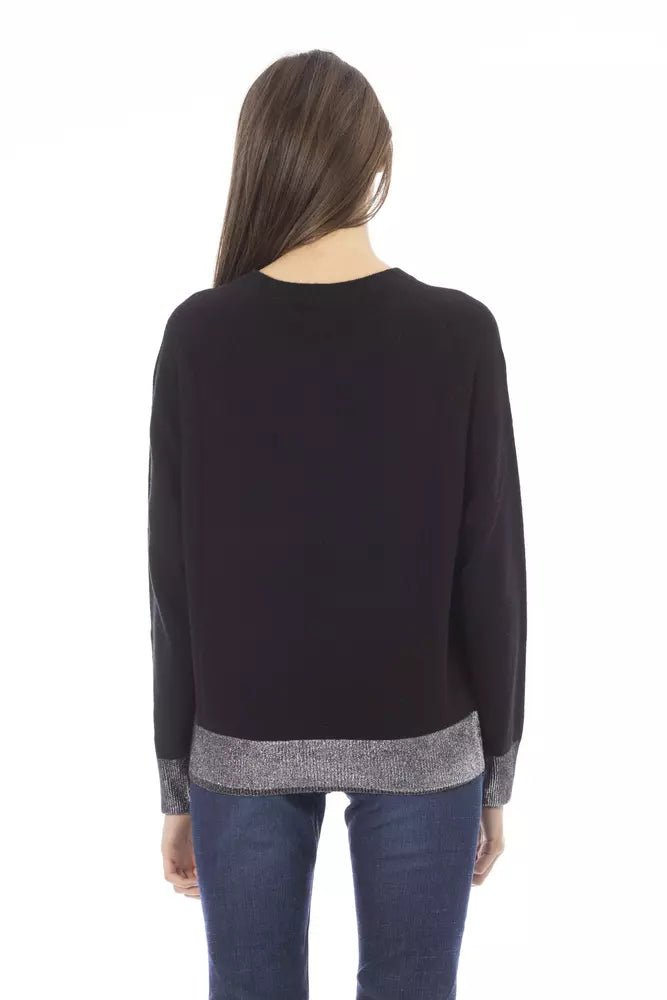 Black Wool Women Sweater - SEHABRANDS