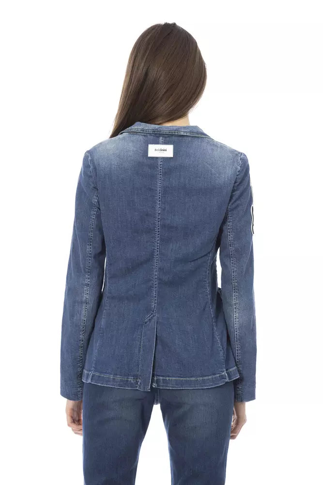 Blue Cotton Women Jacket - SEHABRANDS