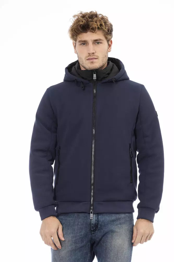 Blue Polyester Men Jacket - SEHABRANDS