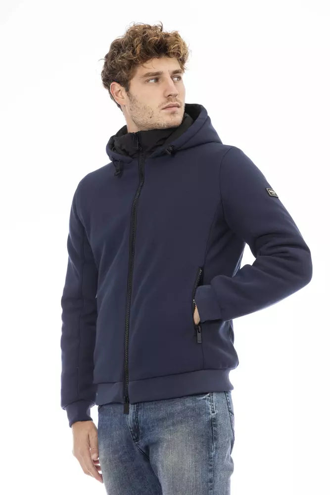 Blue Polyester Men Jacket - SEHABRANDS