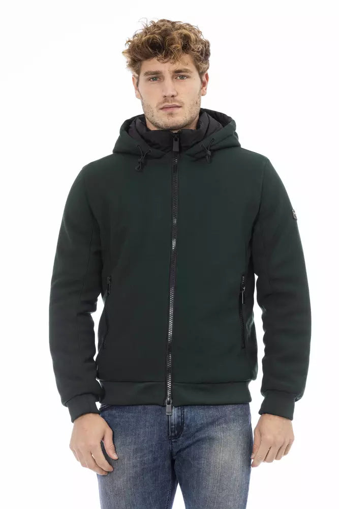 Green Polyester Men Jacket - SEHABRANDS