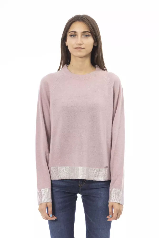 Pink Wool Women Sweater - SEHABRANDS