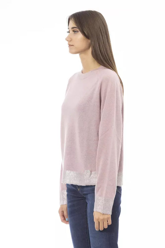 Pink Wool Women Sweater - SEHABRANDS