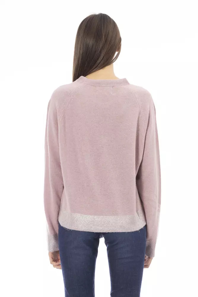 Pink Wool Women Sweater - SEHABRANDS