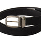 Dolce & Gabbana Elegant Black Canvas & Leather Belt