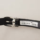 Dolce & Gabbana Elegant Velvet Designer Belt with Logo Engraved Buckle