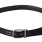 Dolce & Gabbana Elegant Silk Leather Belt with Logo Buckle