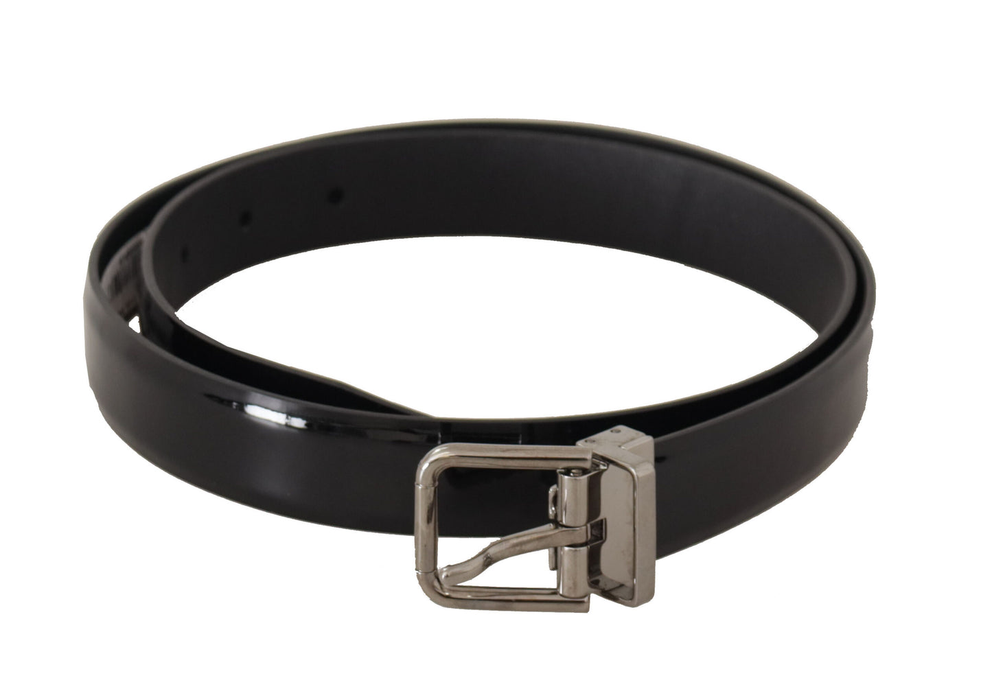 Dolce & Gabbana Elegant Black Leather Belt with Metal Buckle