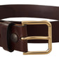 Dolce & Gabbana Elegant Black Leather Belt with Metal Buckle