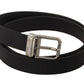 Dolce & Gabbana Elegant Black Leather Belt with Metal Buckle