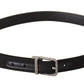 Dolce & Gabbana Elegant Black Leather Belt with Metal Buckle