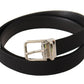 Dolce & Gabbana Elegant Black Canvas and Leather Belt