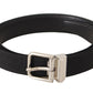 Dolce & Gabbana Elegant Black Canvas and Leather Belt