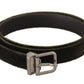 Dolce & Gabbana Elegant Velvet Leather Green Belt