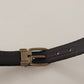 Dolce & Gabbana Elegant Black Leather Designer Belt