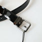 Dolce & Gabbana Elegant Black Leather Belt with Metal Buckle