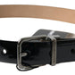 Dolce & Gabbana Elegant Black Leather Belt with Metal Buckle