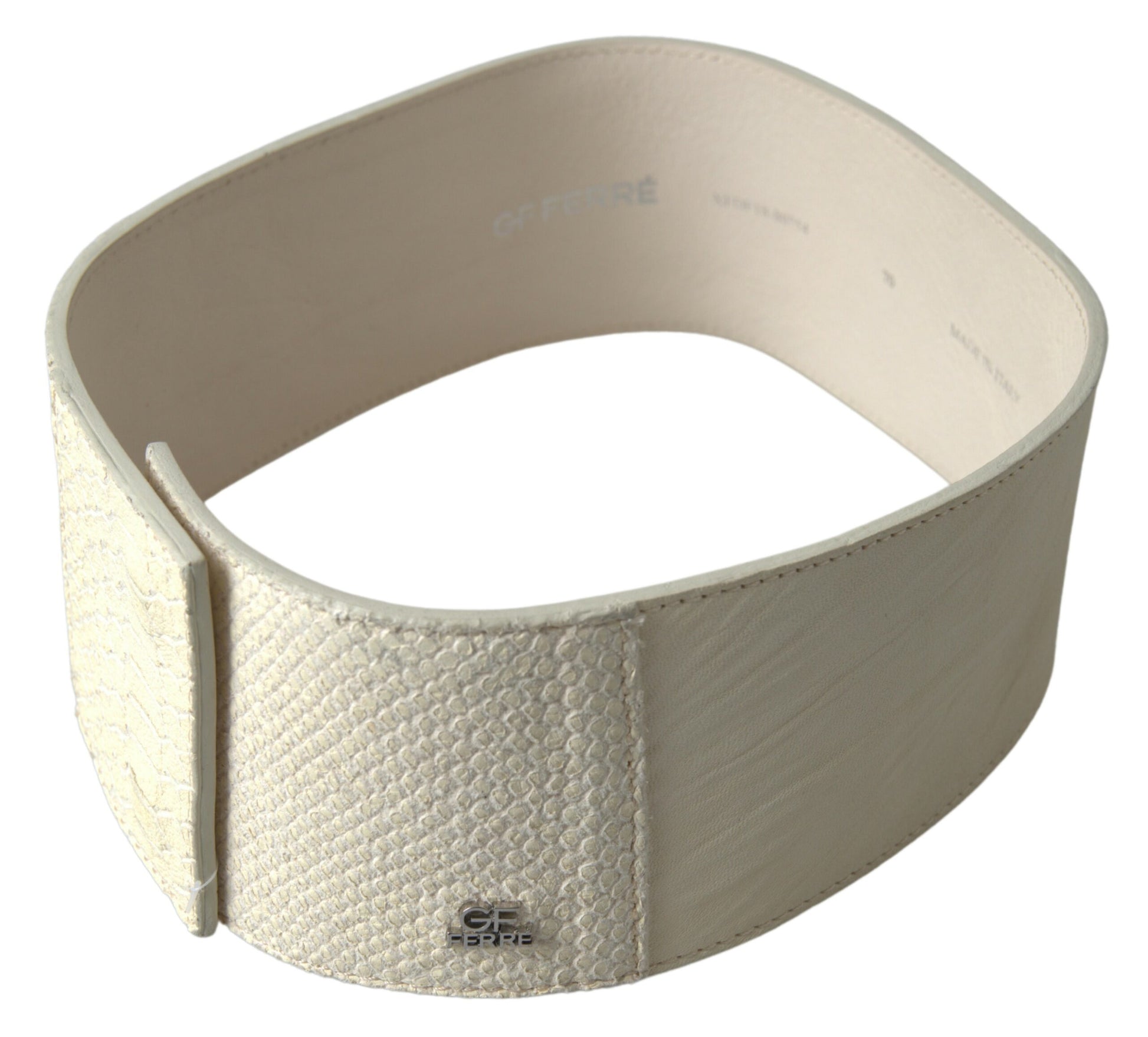 Chic Off White Snap Button Fashion Belt - SEHABRANDS