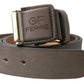 Elegant Leather Fashion Belt with Engraved Buckle - SEHABRANDS