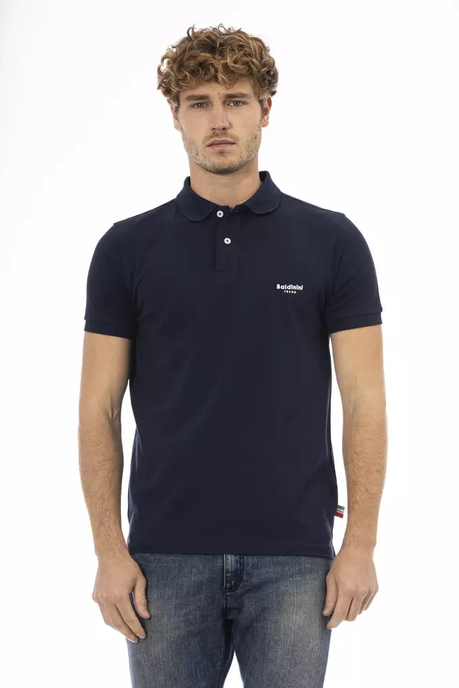 Blue Cotton Men Polo - SEHABRANDS