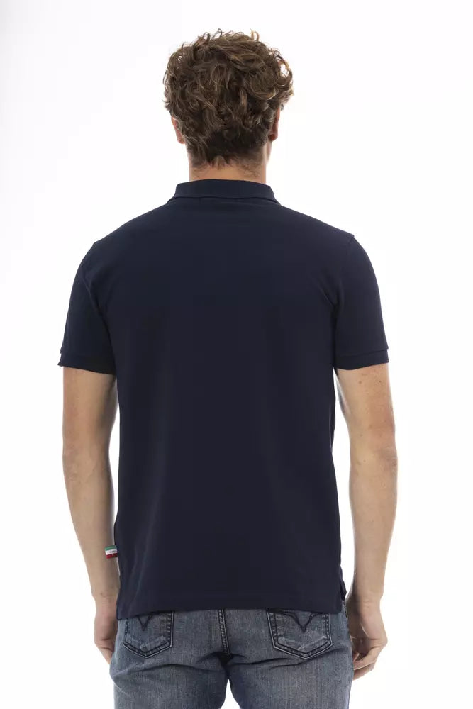 Blue Cotton Men Polo - SEHABRANDS