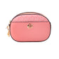 Jet Set Glam Tea Rose Leather Oval Crossbody Handbag Purse - SEHABRANDS