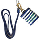 Dolce & Gabbana Chic Blue Striped Leather Airpods Case