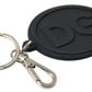 Dolce & Gabbana Elegant Black Rubber and Brass Keychain