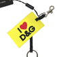 Dolce & Gabbana Chic Yellow Keyring with Logo Hardware